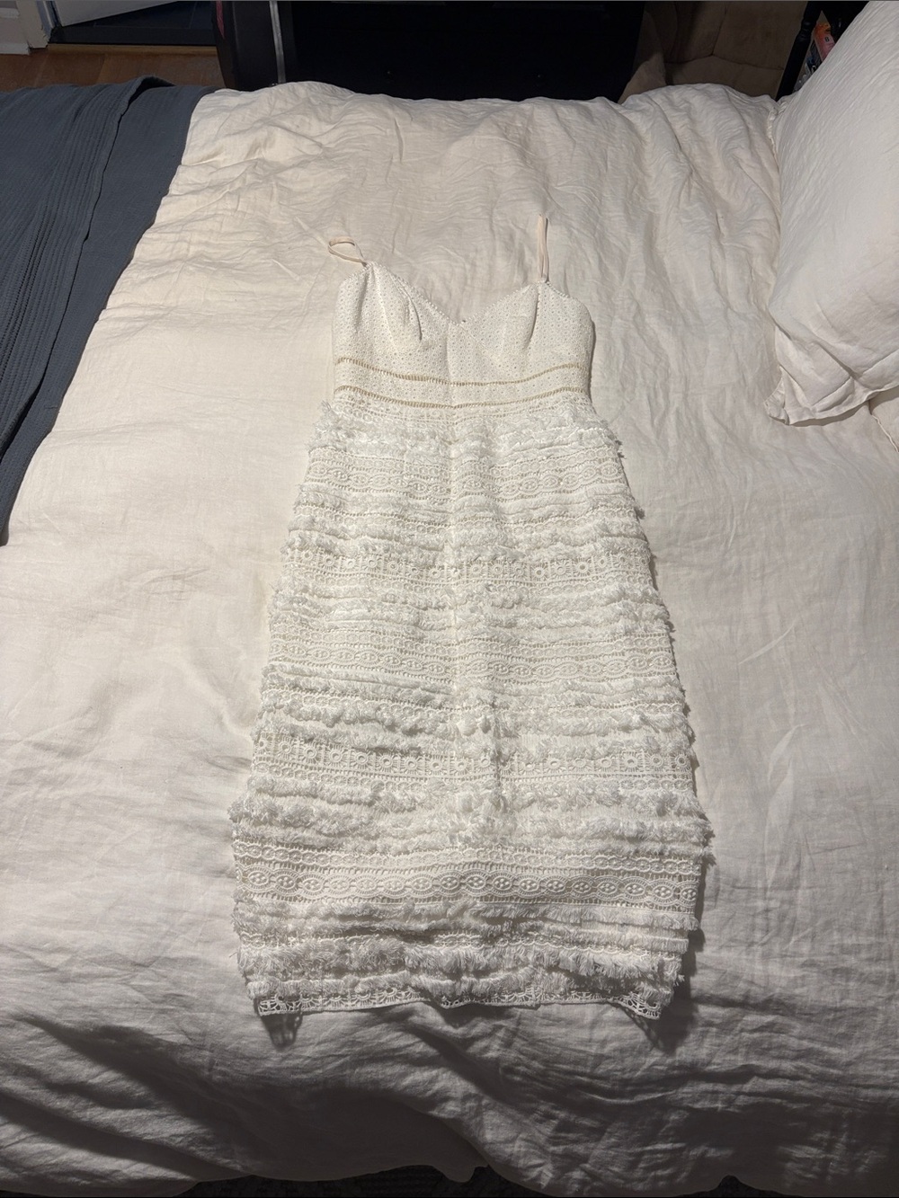Trina Turk White Lace Midi Dress Sz 2